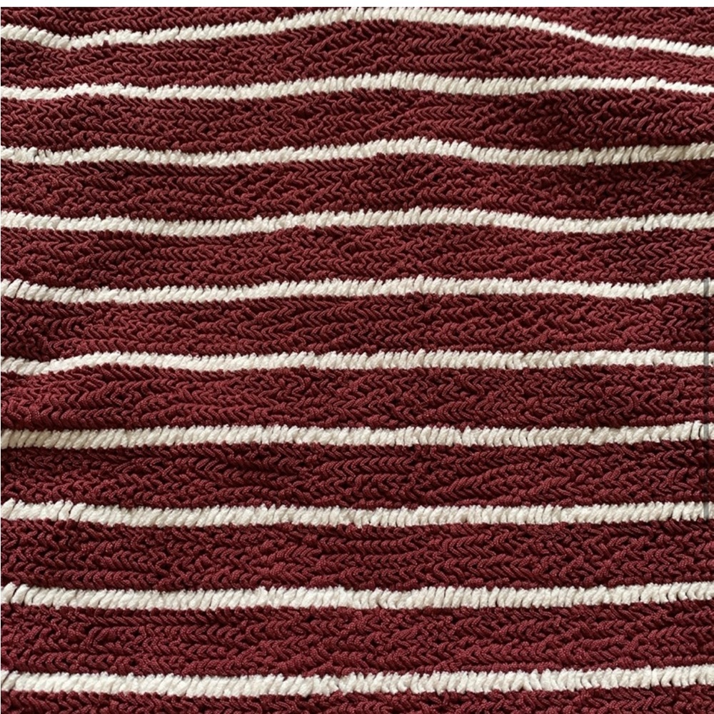 NWT hunza g striped celine swimsuit in wine/white - Picture 8 of 9